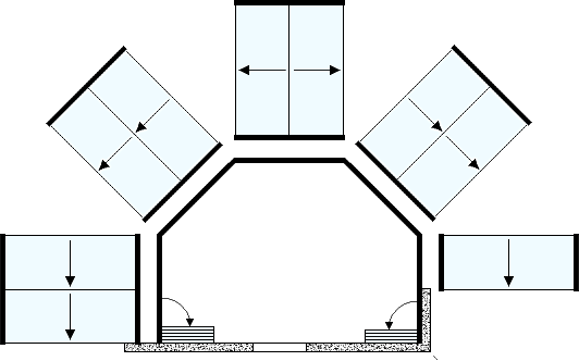 Конструкция Lumon на балконе с 5 углами