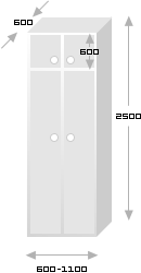 схема балконного шкафа с антресолями