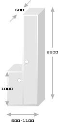 схема шкафа на балкон с тумбой