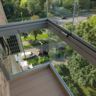 На углах балкона нет рам: стёкла просто примыкают друг к другу
