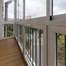 По уровню парапета балкона — открывающиеся фрамуги
